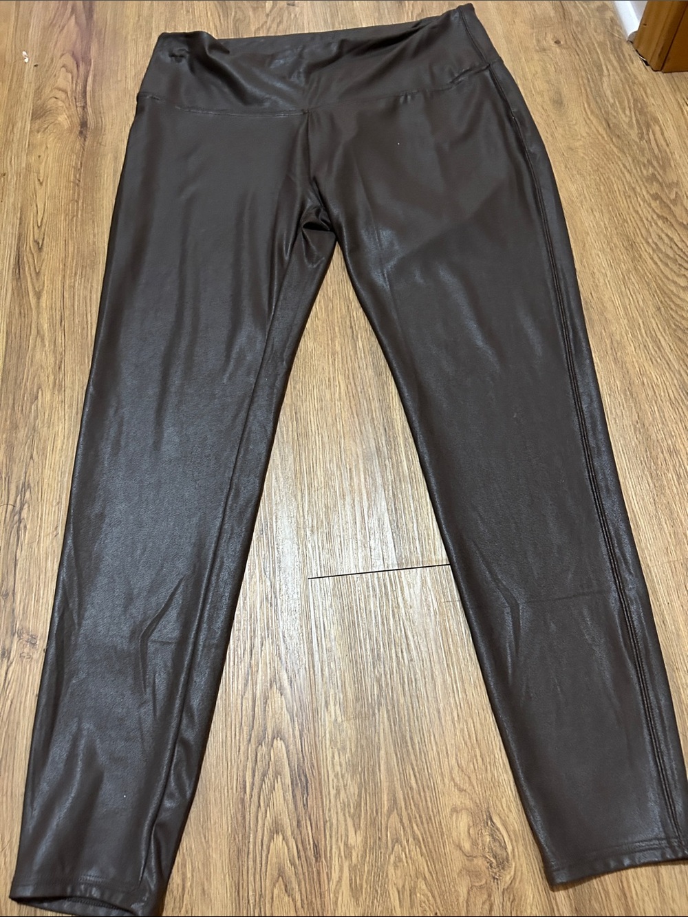 Time and Tru Dark Brown Faux Leather Leggings